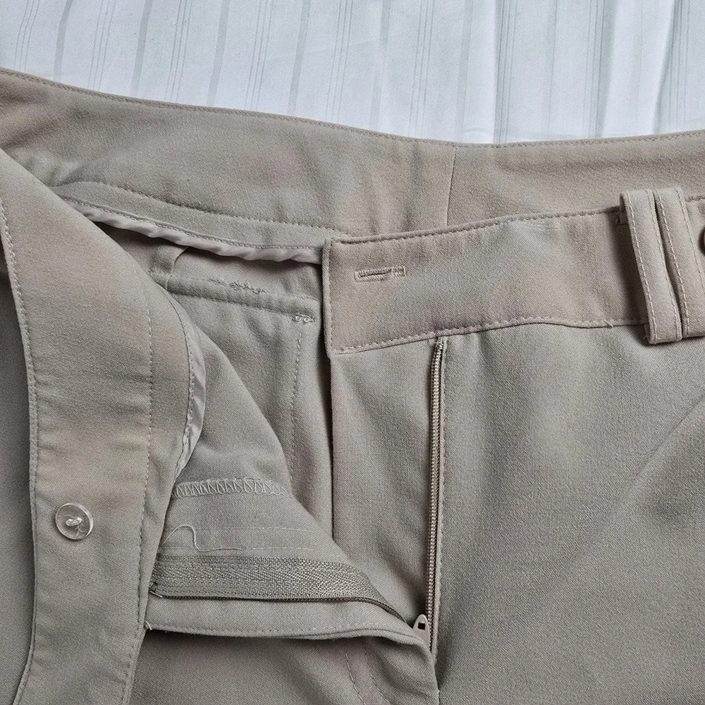 Worthington Stretch Dress Pants Womens 10T Tall Beige Tan Straight‎ Leg Trousers